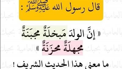 ما معنى قول النبي ﷺ إن الولد مبخلة مجبنة محزنة مجهلة ؟